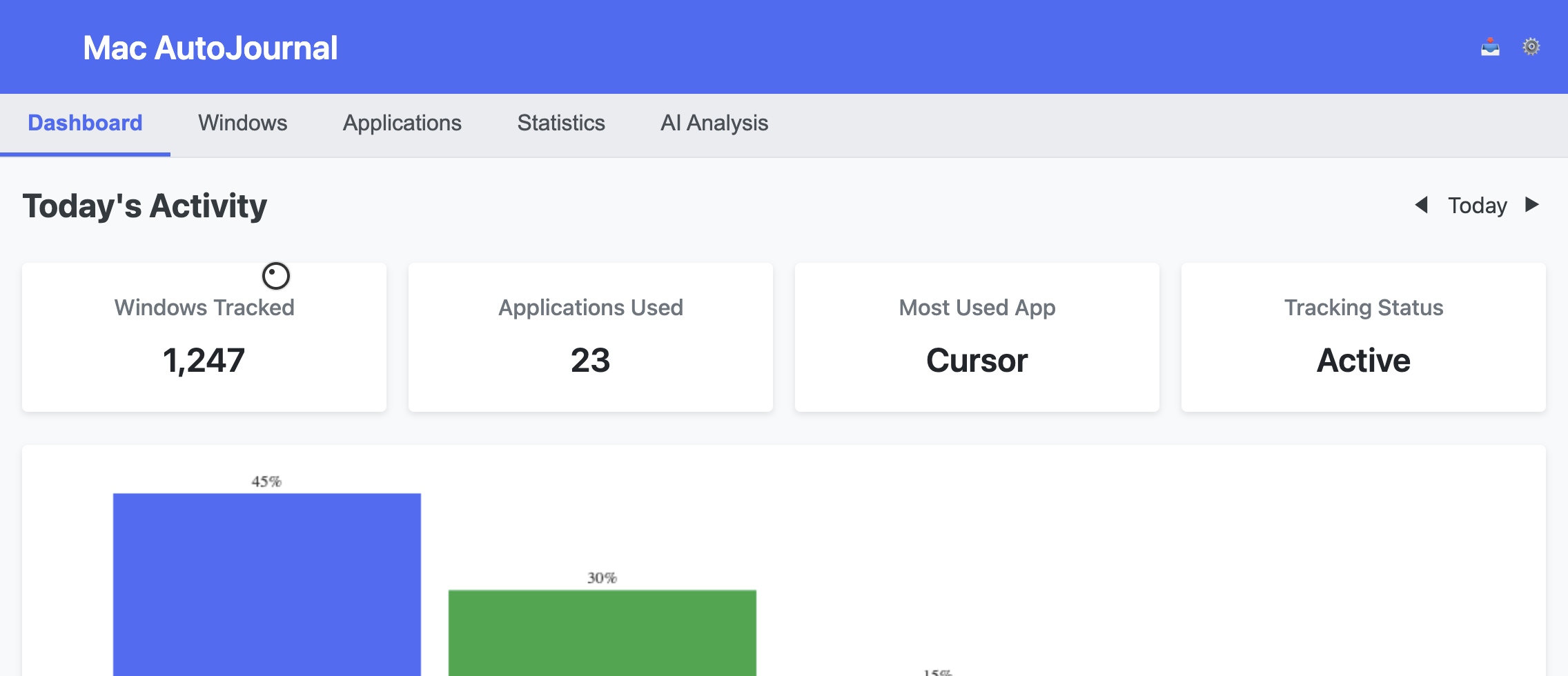 AutoJournal AI dashboard screenshot